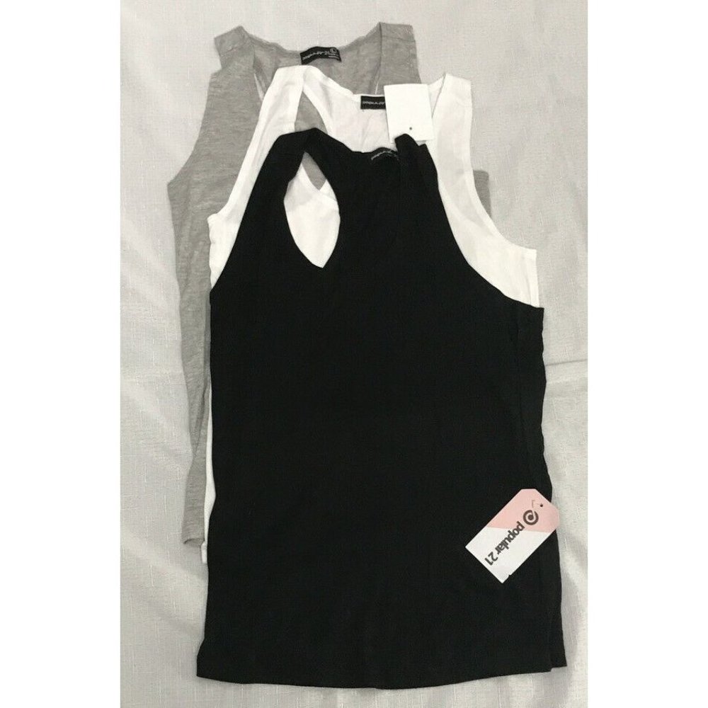 Women’s Tops Popular 21 Women’s Tank Top 3 Pack Size L Gray/black/White